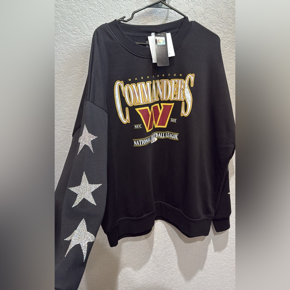 Washington Commanders Black Sweatshirt with Star Accents